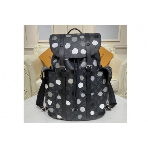 Louis Vuitton M46433 LVxYK Christopher MM backpack in Monogram Eclipse coated canvas with 3D Painted Dots print Louis Vuitton M46433 LVxYK Christopher MM backpack in Monogram Eclipse coated canvas with 3D Painted Dots print