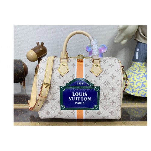 Louis Vuitton M46749 Speedy Bandouliere 25 Bag in Beige Ocher Monopaname coated canvas Louis Vuitton M46749 Speedy Bandouliere 25 Bag in Beige Ocher Monopaname coated canvas