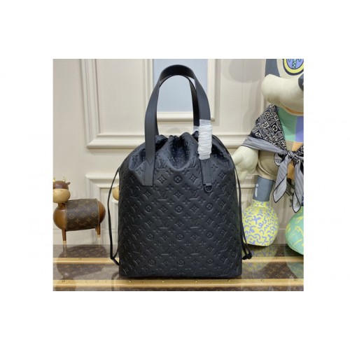 Louis Vuitton M46554 Helmet Bag in Black Embossed Taurillon Monogram cowhide leather Louis Vuitton M46554 Helmet Bag in Black Embossed Taurillon Monogram cowhide leather