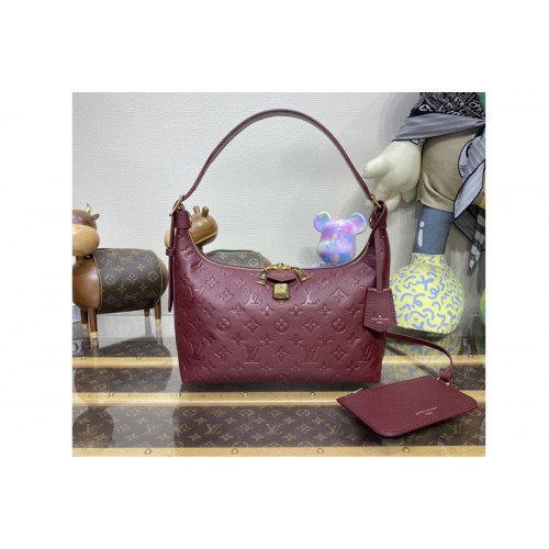 Louis Vuitton M46674 Sac Sport hobo bag in Wine Red Monogram Empreinte leather Louis Vuitton M46674 Sac Sport hobo bag in Wine Red Monogram Empreinte leather