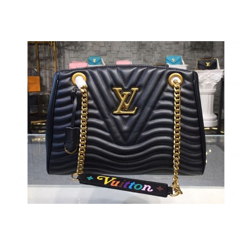 Louis Vuitton M51496 New Wave Chain Tote Bags in Black Smooth calf leather