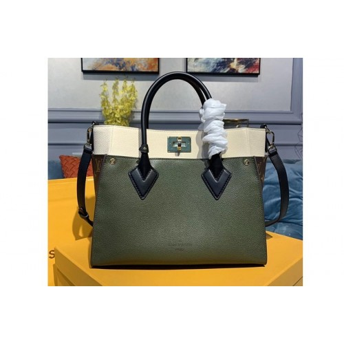 Louis Vuitton M55302 On My Side tote bags Green Calf leather and Monogram canvas Louis Vuitton M55302 On My Side tote bags Green Calf leather and Monogram canvas
