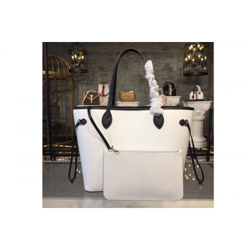 Louis Vuitton M53447 Neverfull MM Bags in White Epi Leather