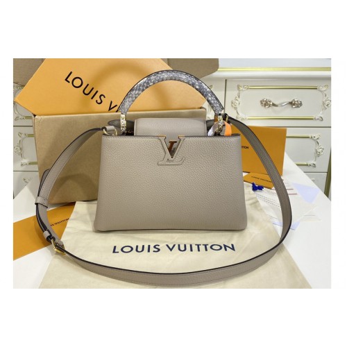 Louis Vuitton N98477 Capucines Mini handbag in Grey Taurillon leather Louis Vuitton N98477 Capucines Mini handbag in Grey Taurillon leather