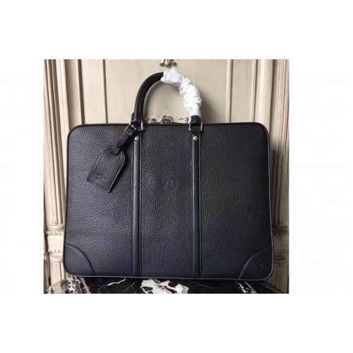 Louis Vuitton M56003 Porte-Documents Voyage Bag in Black Taurillon Leather Louis Vuitton M56003 Porte-Documents Voyage Bag in Black Taurillon Leather