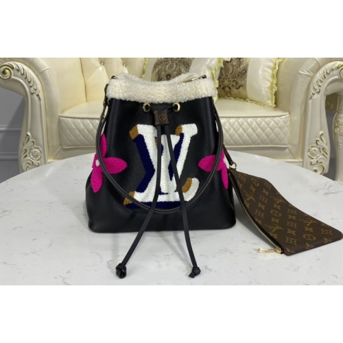 Louis Vuitton M56963 NeoNoe MM bucket Bag in Black Cowhide Leather Louis Vuitton M56963 NeoNoe MM bucket Bag in Black Cowhide Leather