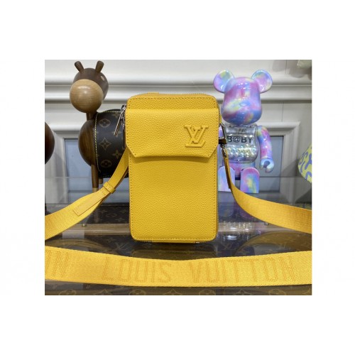 Louis Vuitton M57089 Phone Pouch in yellow grained calf leather