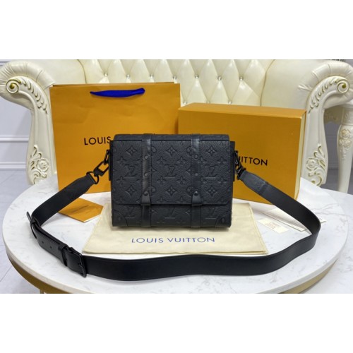 Louis Vuitton M57726 Trunk Messenger bag in Black Taurillon Monogram leather Louis Vuitton M57726 Trunk Messenger bag in Black Taurillon Monogram leather