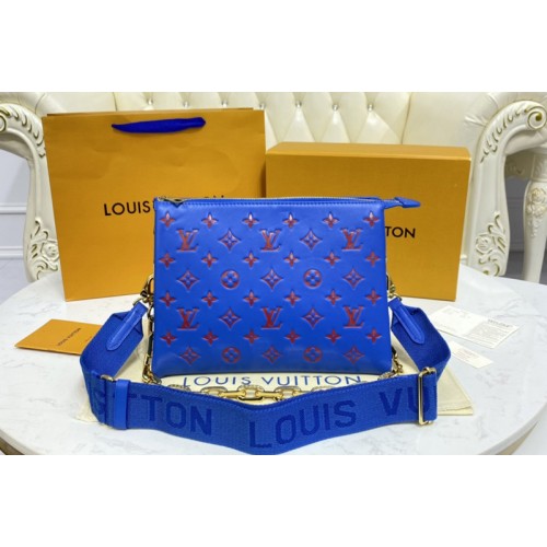Louis Vuitton M58626 Coussin PM handbag in Blue Red Monogram embossed puffy lambskin Louis Vuitton M58626 Coussin PM handbag in Blue Red Monogram embossed puffy lambskin