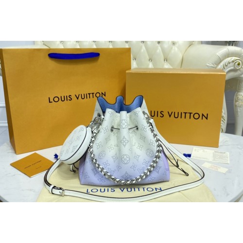 Louis Vuitton M57856 Bella bucket bag in Blue Mahina leather