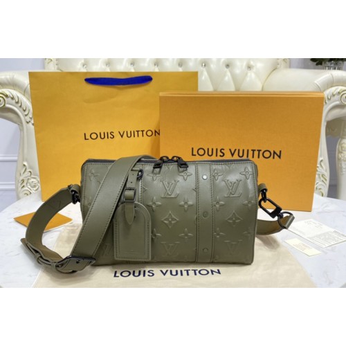 Louis Vuitton M57955 City Keepall Bag in Khaki Monogram Seal leather Louis Vuitton M57955 City Keepall Bag in Khaki Monogram Seal leather