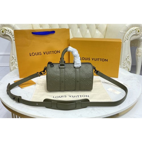 Louis Vuitton M57961 Keepall XS bag in Khaki Monogram Seal cowhide leather Louis Vuitton M57961 Keepall XS bag in Khaki Monogram Seal cowhide leather