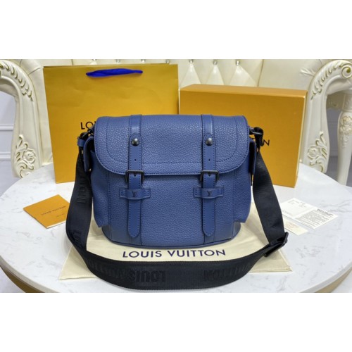Louis Vuitton M58475 Christopher Messenger Bag in blue Taurillon leather Louis Vuitton M58475 Christopher Messenger Bag in blue Taurillon leather