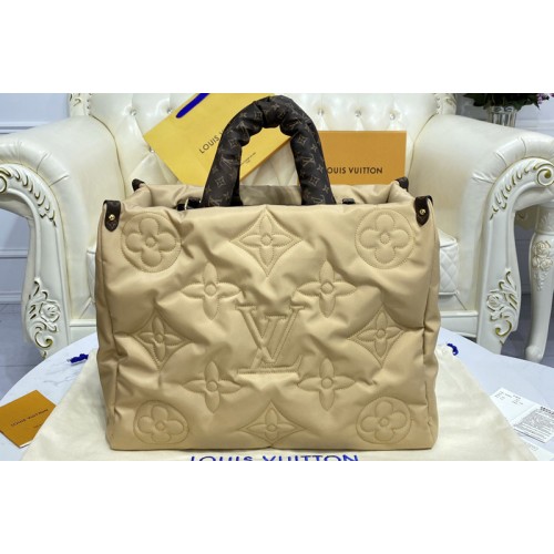 Louis Vuitton M59007 OnTheGO GM tote bag in Beige Econyl regenerated nylon Louis Vuitton M59007 OnTheGO GM tote bag in Beige Econyl regenerated nylon