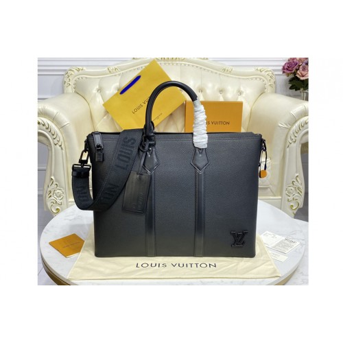 Louis Vuitton M59158 Lock It Tote bag in Black grained calf leather