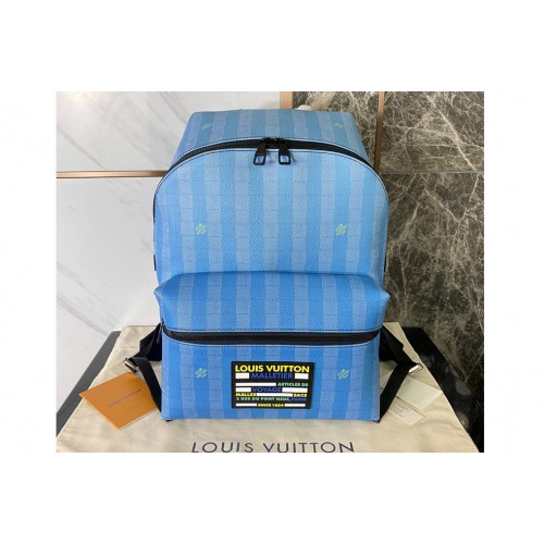 Louis Vuitton M59913 Discovery Backpack in gradient blues of Damier Stripes canvas