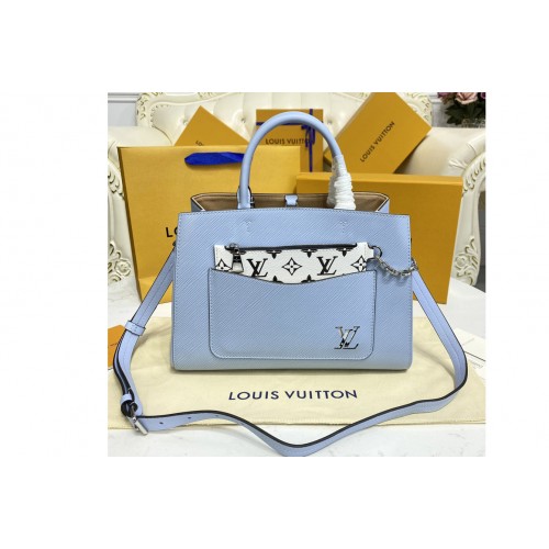 Louis Vuitton M59953 Marelle Tote MM bag in Blue Epi leather