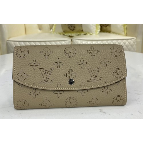 Louis Vuitton M60144 iris wallet in Galet Grey Mahina leather