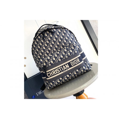 Dior M6104 Christian Dior DiorTravel Backpack in Blue Dior Oblique Jacquard