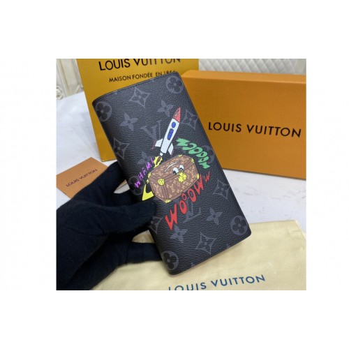 Louis Vuitton M61697 Brazza Wallet in Monogram Eclipse Canvas Louis Vuitton M61697 Brazza Wallet in Monogram Eclipse Canvas