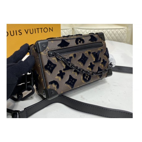 Louis Vuitton M67841 Mini Soft Trunk Bag on Embroidered Monogram Tuffetage Noir coated canvas