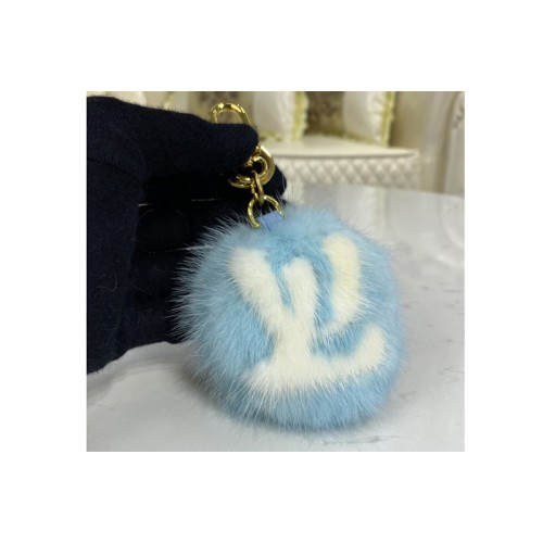 Louis Vuitton M69563 Fur bag charm and key holder on Blue Louis Vuitton M69563 Fur bag charm and key holder on Blue