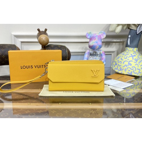 Louis Vuitton M69831 New Long Wallet in Yellow grained calf leather