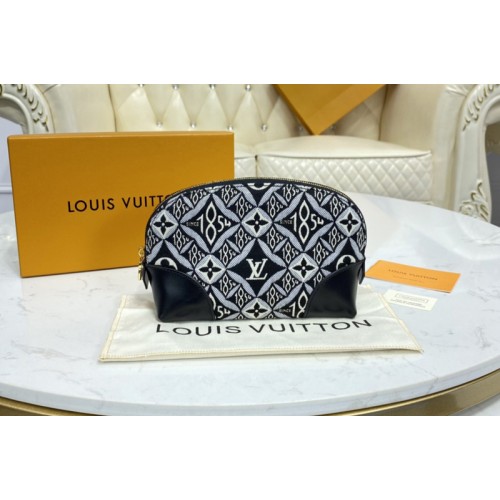 Louis Vuitton M80076 Since 1854 Cosmetic Pouch PM in Gray Jacquard Since 1854 textile