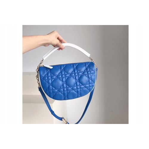 Christian Dior M7201 Medium Dior Vibe Hobo bag in Blue Cannage Lambskin