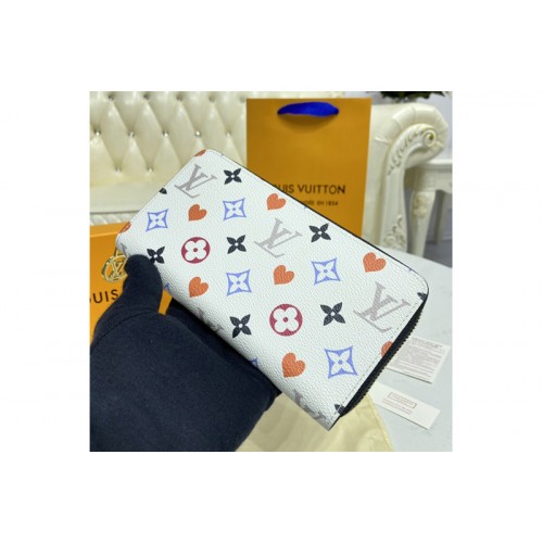 Louis Vuitton M57491 Game On Zippy wallet in White Transformed Game On canvas