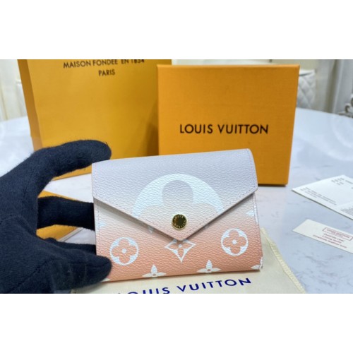 Louis Vuitton M80386 Victorine wallet in Mist Gray Monogram coated canvas