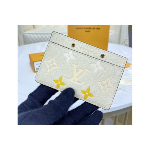 Louis Vuitton M80401 Card Holder in Cream Monogram Empreinte leather