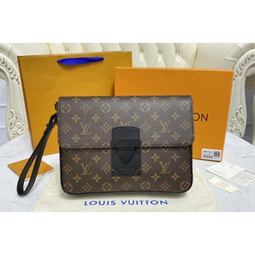 Louis Vuitton M80560 S Lock A4 Pouch in Monogram Macassar canvas