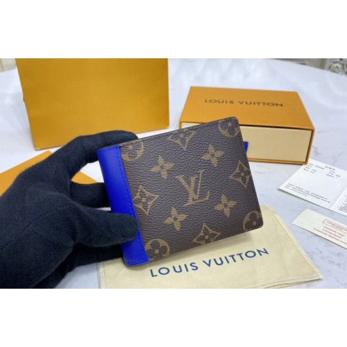 Louis Vuitton M69408 Multiple wallet in Monogram Macassar coated canvas With Blue Louis Vuitton M69408 Multiple wallet in Monogram Macassar coated canvas With Blue