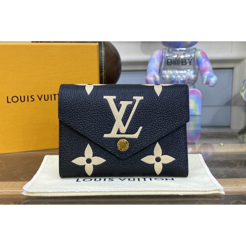 Louis Vuitton M80968 Victorine wallet in Black Beige Monogram Empreinte leather