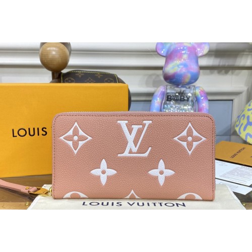 Louis Vuitton M81645 Zippy Wallet in Pink Cream Monogram Empreinte leather Louis Vuitton M81645 Zippy Wallet in Pink Cream Monogram Empreinte leather