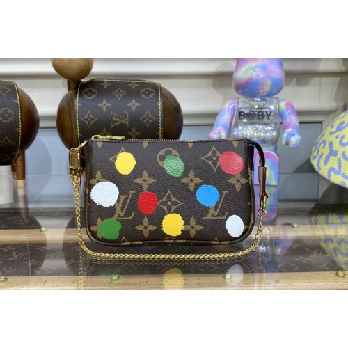 Louis Vuitton M81866 LVxYK Mini Pochette Accessoires in Monogram coated canvas with 3D Painted Dots print