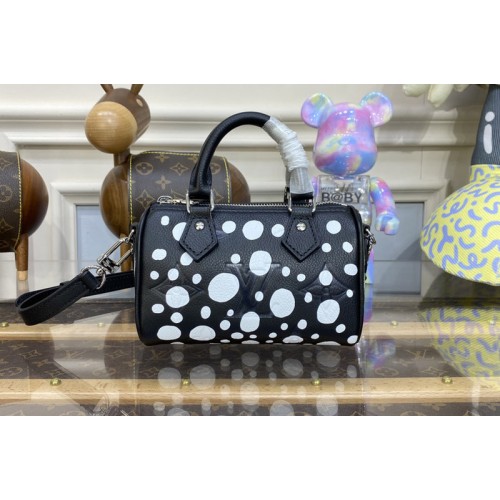 Louis Vuitton M81910 x YK Nano Speedy Bag in Black White Monogram Empreinte leather Louis Vuitton M81910 x YK Nano Speedy Bag in Black White Monogram Empreinte leather