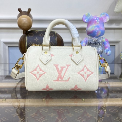 Louis Vuitton M81913 Nano Speedy Bag in Beige Pink Monogram Empreinte leather Louis Vuitton M81913 Nano Speedy Bag in Beige Pink Monogram Empreinte leather