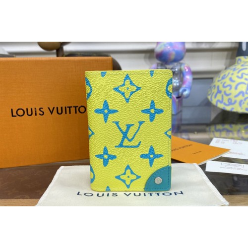 Louis Vuitton M82034 Pocket Organizer Wallet in Lime Monogram Playground coated canvas Louis Vuitton M82034 Pocket Organizer Wallet in Lime Monogram Playground coated canvas