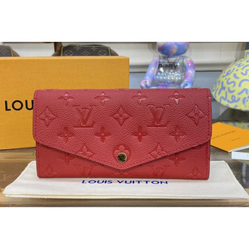 Louis Vuitton M82258 Sarah wallet in Navy Blue Red Monogram Empreinte embossed supple grained cowhide leather