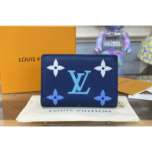 Louis Vuitton M82329 Clea wallet in Gradient Blue Monogram Empreinte embossed supple grained cowhide leather Louis Vuitton M82329 Clea wallet in Gradient Blue Monogram Empreinte embossed supple grained cowhide leather
