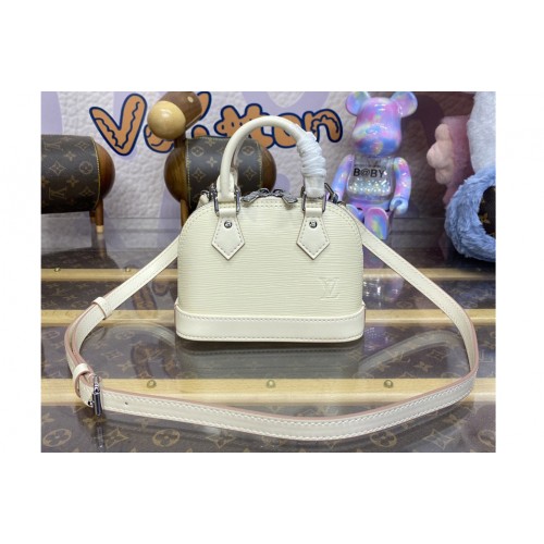 Louis Vuitton M82411 Nano Alma bag in Quartz White Epi grained cowhide leather