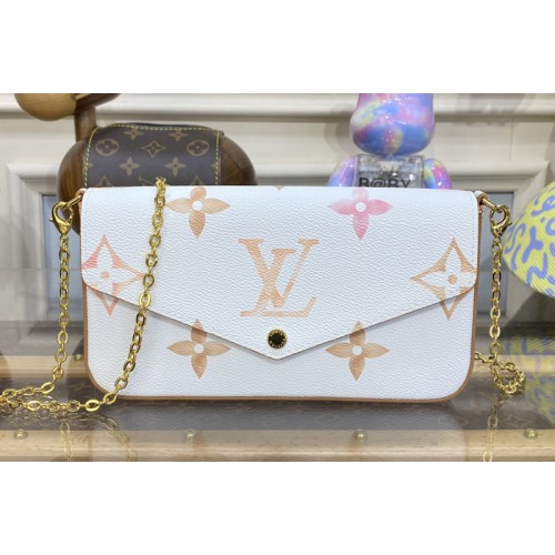 Louis Vuitton M82520 Felicie Pochette Bag in Beige Monogram coated canvas Louis Vuitton M82520 Felicie Pochette Bag in Beige Monogram coated canvas