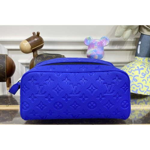 Louis Vuitton M82576 Dopp Kit toilet pouch in Racing Blue Embossed Taurillon Monogram cowhide leather Louis Vuitton M82576 Dopp Kit toilet pouch in Racing Blue Embossed Taurillon Monogram cowhide leather