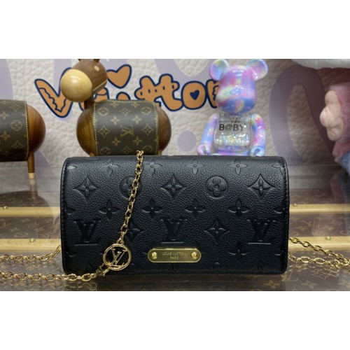 Louis Vuitton M46919 Lily wallet on chain Bag in Black Monogram Empreinte leather