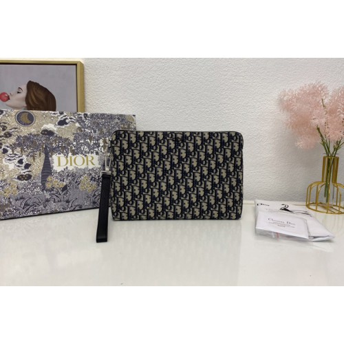 Christian Dior 2OBCA251 Dior pouch in Beige and Black Dior Oblique Jacquard Christian Dior 2OBCA251 Dior pouch in Beige and Black Dior Oblique Jacquard