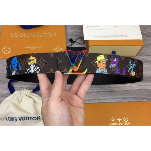 Louis Vuitton MP291T Shape 40mm reversible belt in Monogram canvas and leather With Colorful Buckle