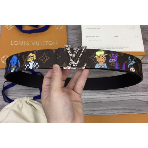 Louis Vuitton MP291T Shape 40mm reversible belt in Monogram canvas and leather With Silver Buckle Louis Vuitton MP291T Shape 40mm reversible belt in Monogram canvas and leather With Silver Buckle