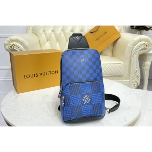 Louis Vuitton N50024 Avenue Slingbag in Navy blue and black Damier Infini 3D cowhide leather